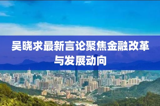 吴晓求最新言论聚焦金融改革与发展动向