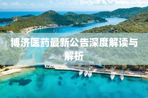 博济医药最新公告深度解读与解析