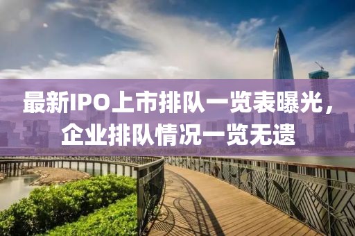 最新IPO上市排队一览表曝光，企业排队情况一览无遗