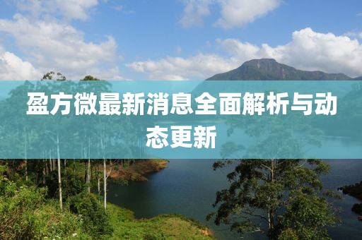 盈方微最新消息全面解析与动态更新